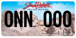 South Dakota License Plate Format and Design